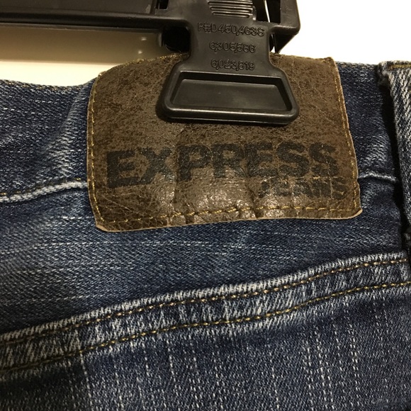 Like New Express Rocco 32x32 Blue Slim Fit Skinny Leg Jeans - Picture 5 of 7